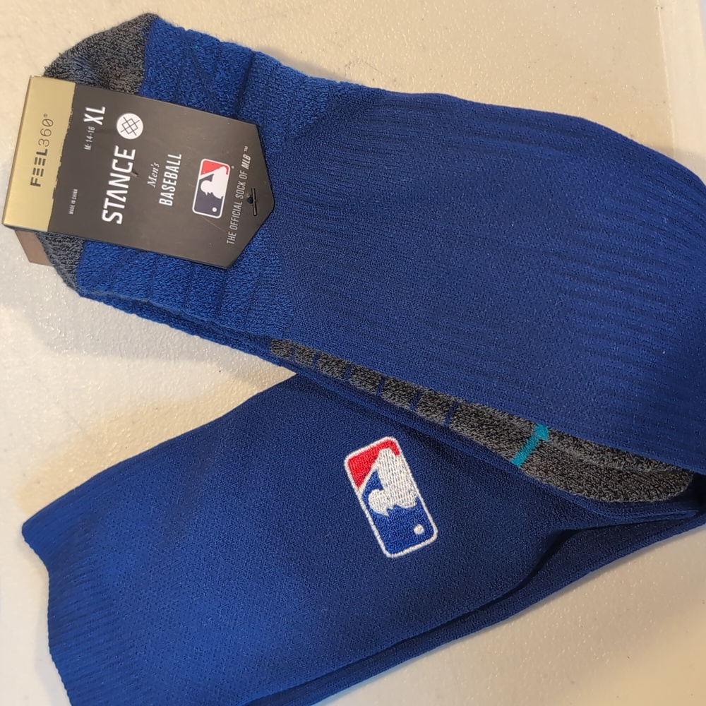 Stance MLB Baseball Feel 360 Diamond Pro Stripe Blue Over Calf Mens XL 14-16